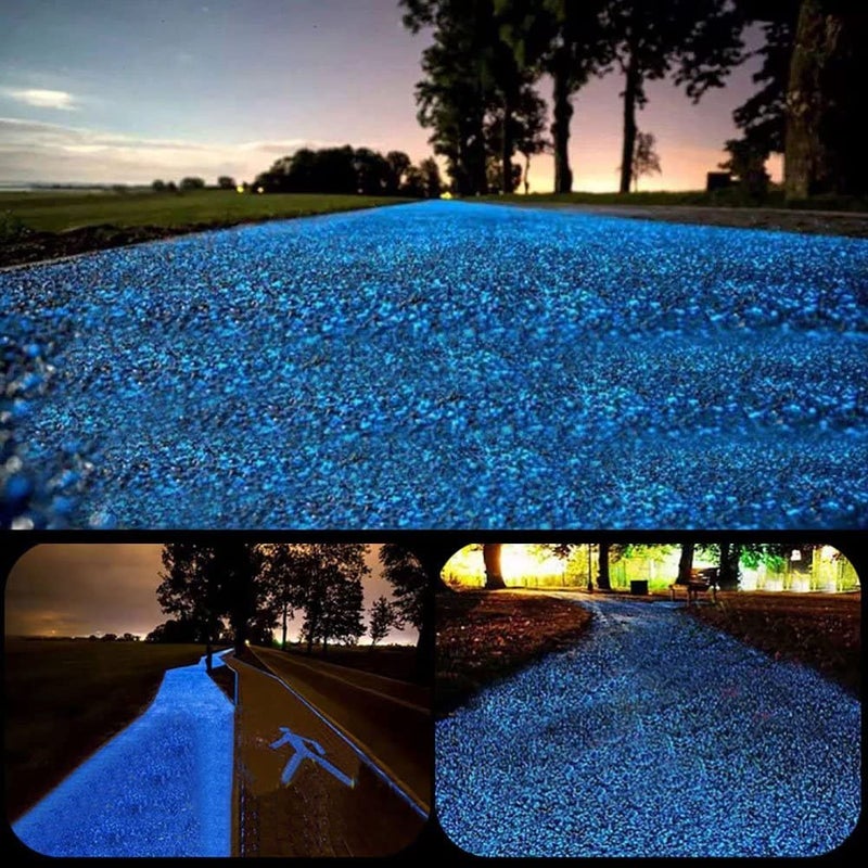 chic style 9.7Lbs 2000Pcs Glow in The Dark Stones Garden Pebbles Rocks Indoor Outdoor Decor Luminous Stone for Walkways Driveway Yard Grass Fish Tank Large Bag - Image 1